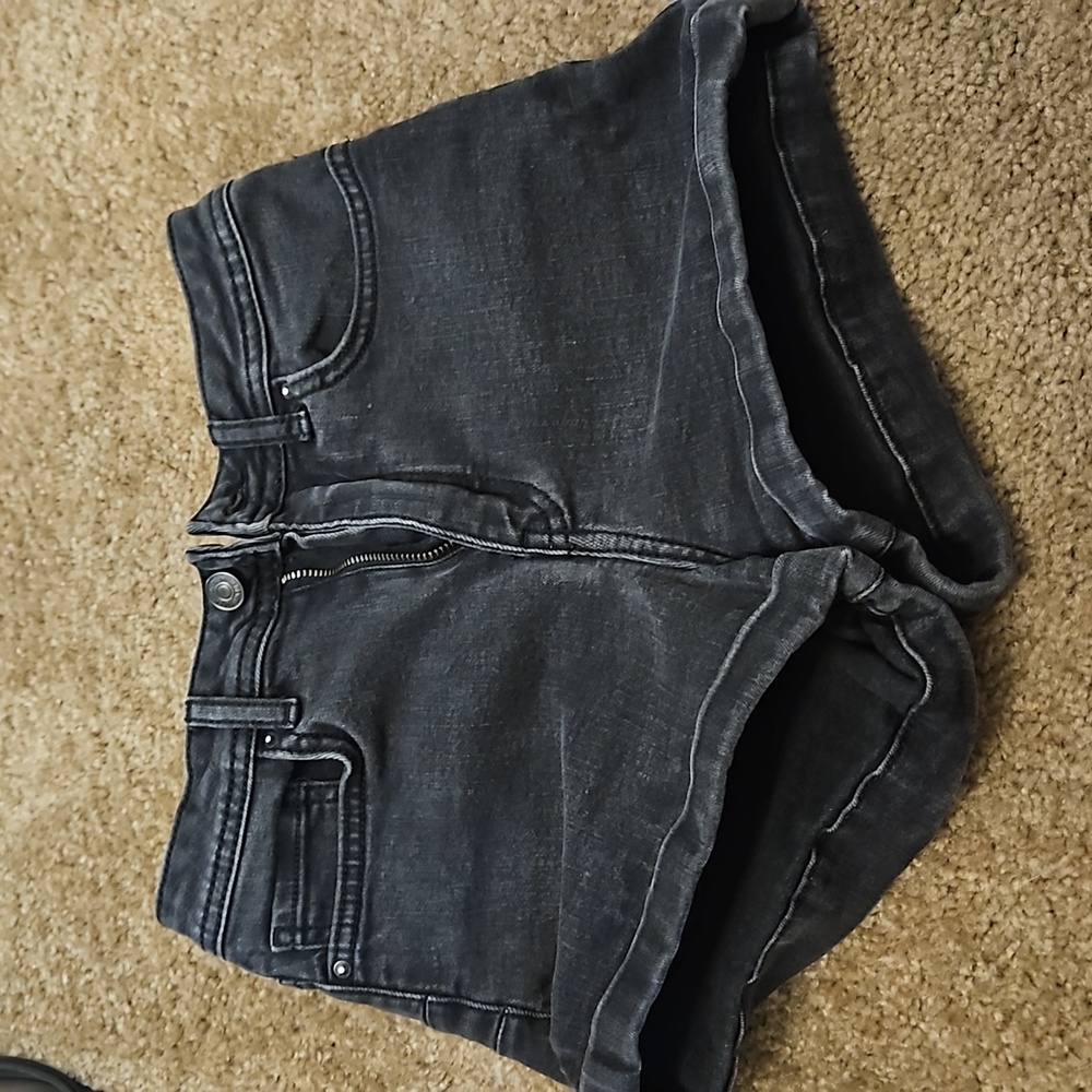 Forever 21 Black Denim High Wasted Booty Shorts